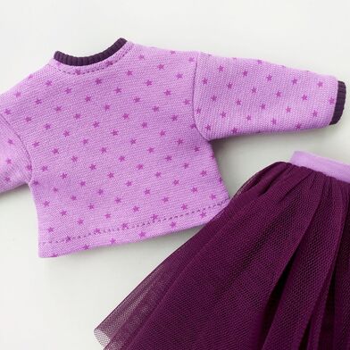 Свитшот в комплекте одежды для куклы "Прогулка в лиловом"