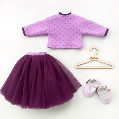 Комплект одежды для куклы "Прогулка в лиловом"