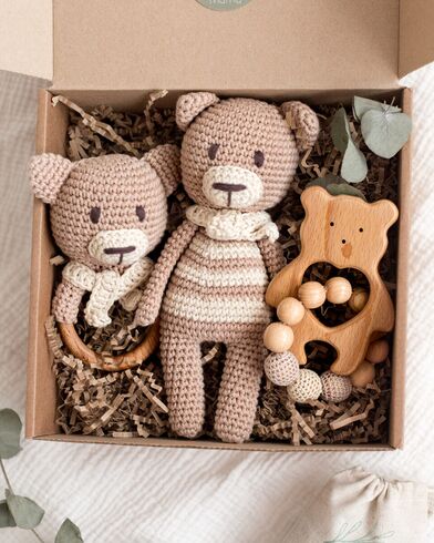 Подарочный бокс игрушки мишки на рождение ребенка