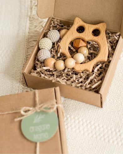 Подарок на рождение ребенка, на выписку из роддома, деревянная игрушка сова