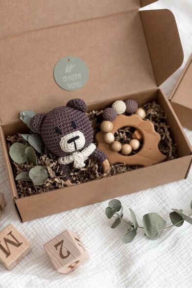 Подарочный набор натуральных игрушек на рождение ребенка от Oregano Mama