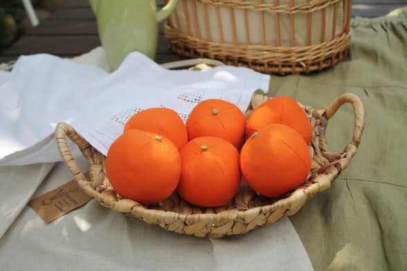 Апельсин из ткани для детской кухни