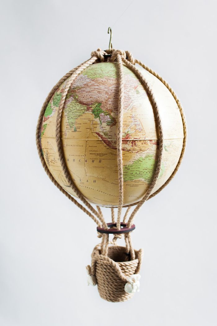 Украшение в детскую воздушный шар с картой мира