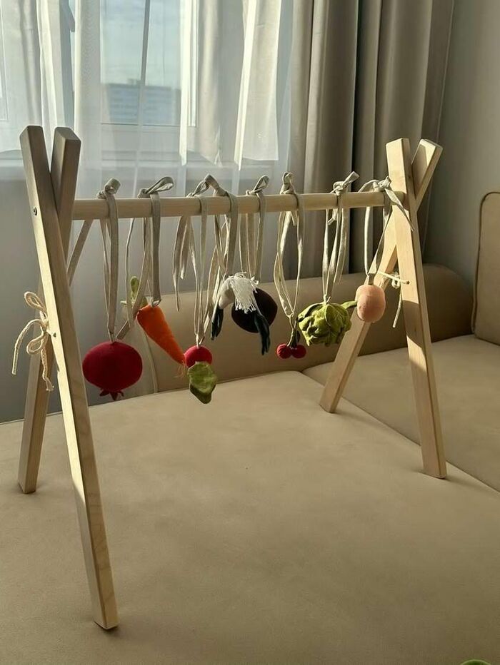 Игрушки для малышей из льна для игрового тренажера, в коляску, в кроватку. Подвесы на  тренажер
